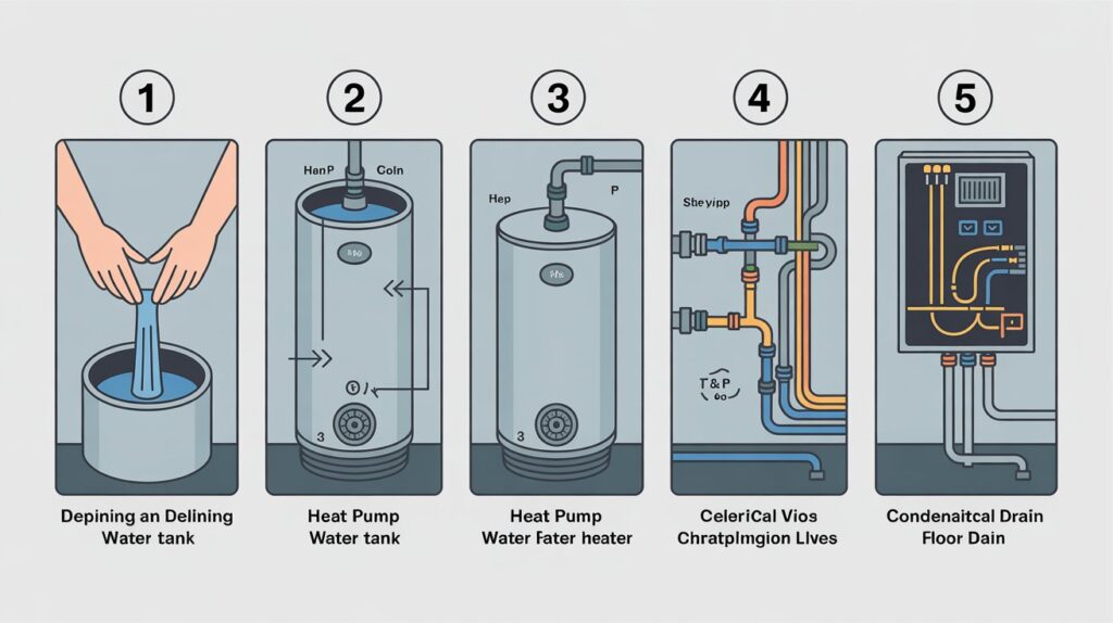 how to install a heat pump water heater diagram