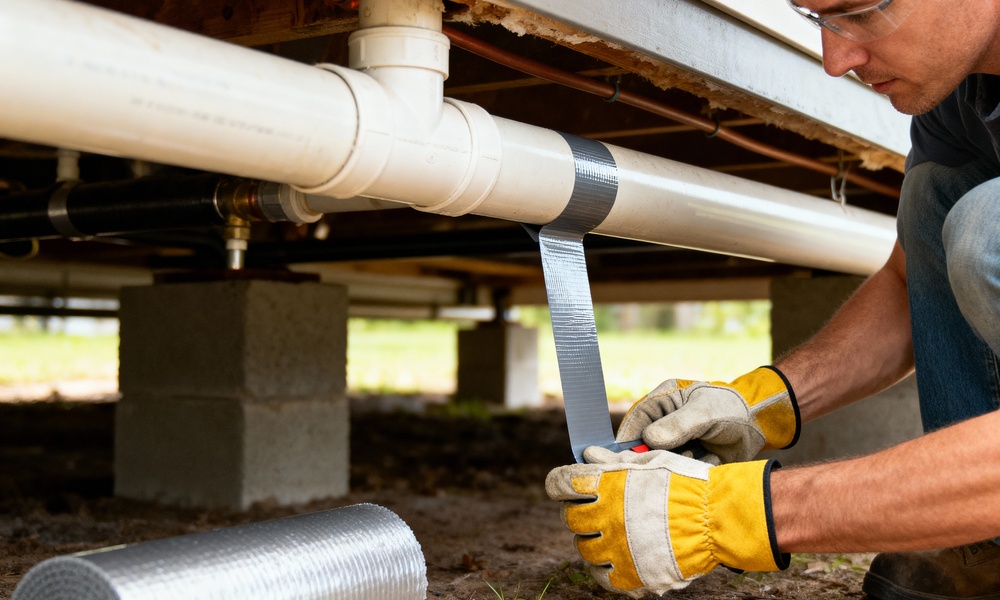 How to install heat tape under mobile home