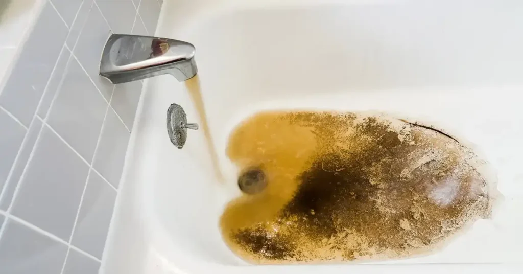 why is my bathtub water yellow