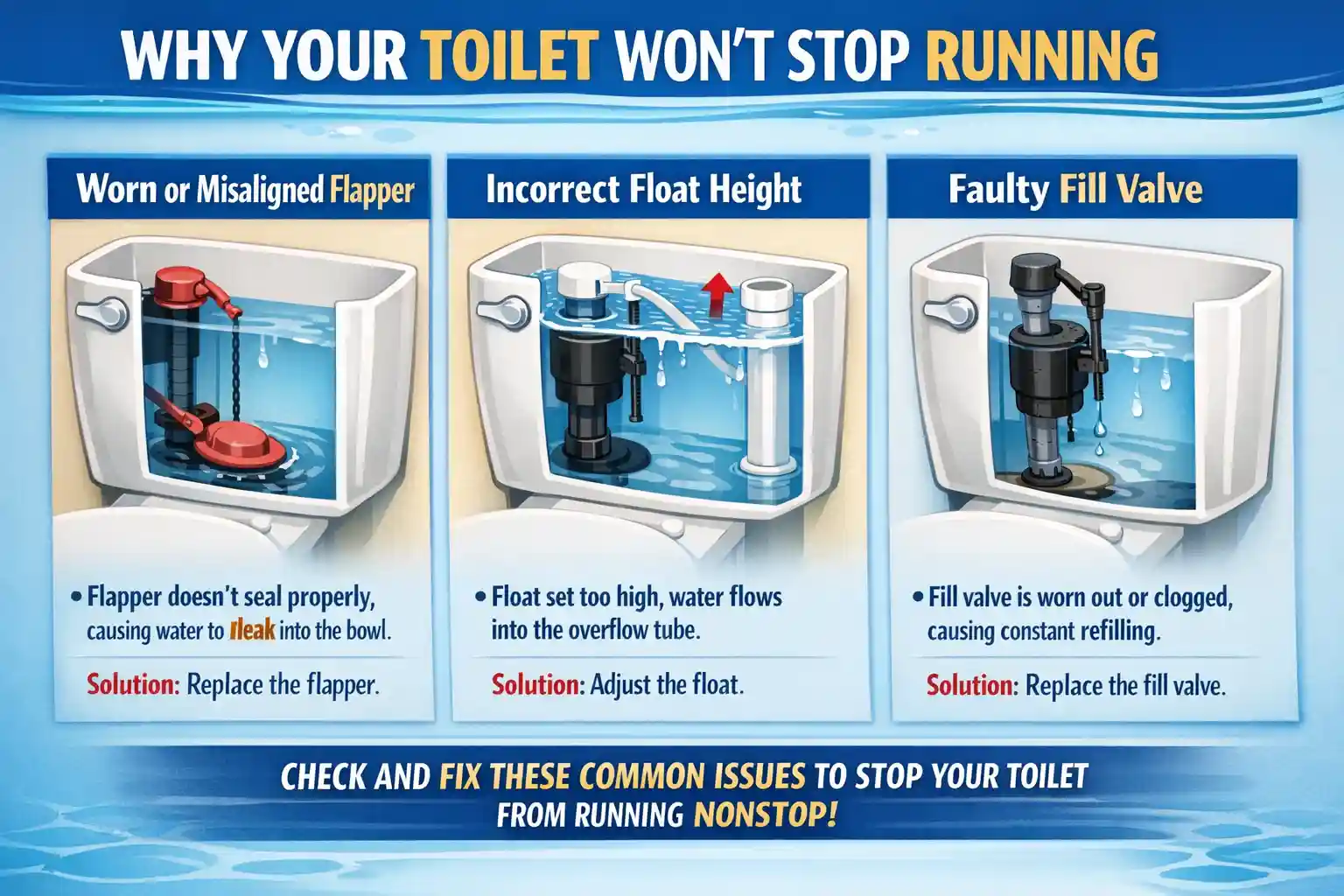 How to Fix a Running Toilet