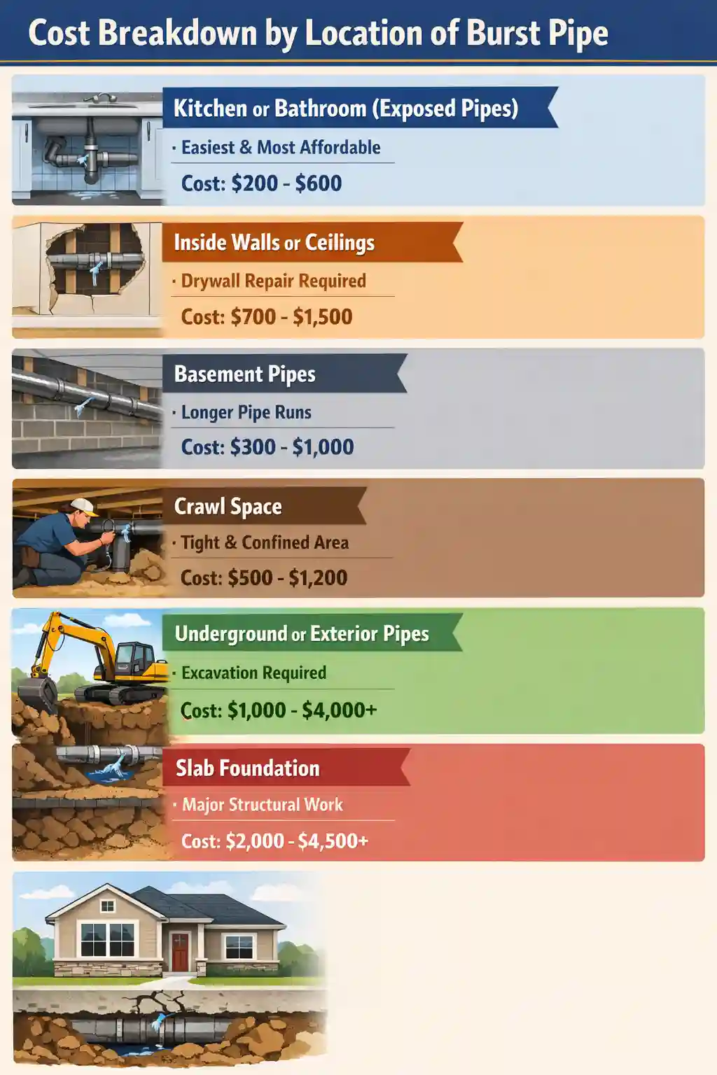 how much to fix burst pipe