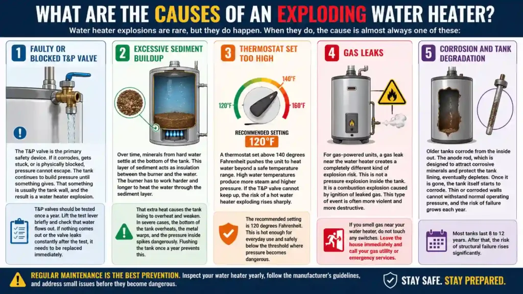 can water heater explode if turned off​