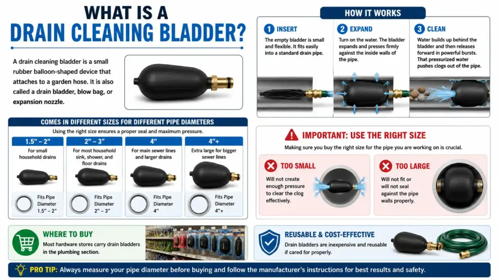 how to use a drain cleaning bladder​