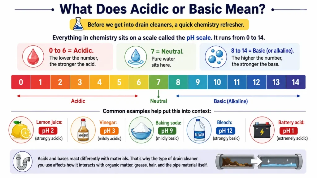 is drain cleaner acidic or basic