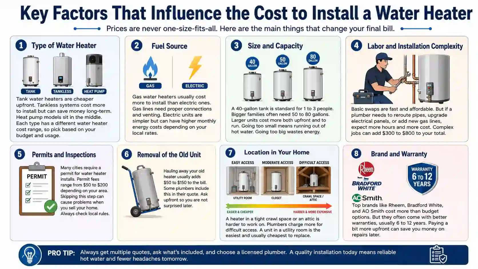 how much does it cost to install a water heater​