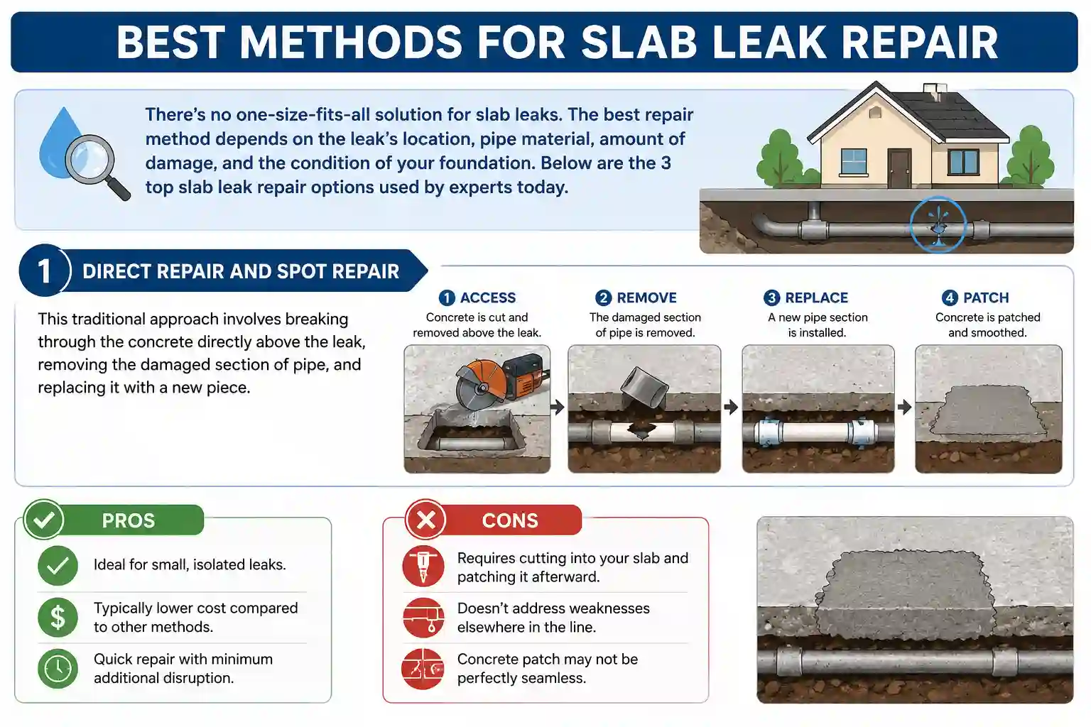 how to repair slab leak